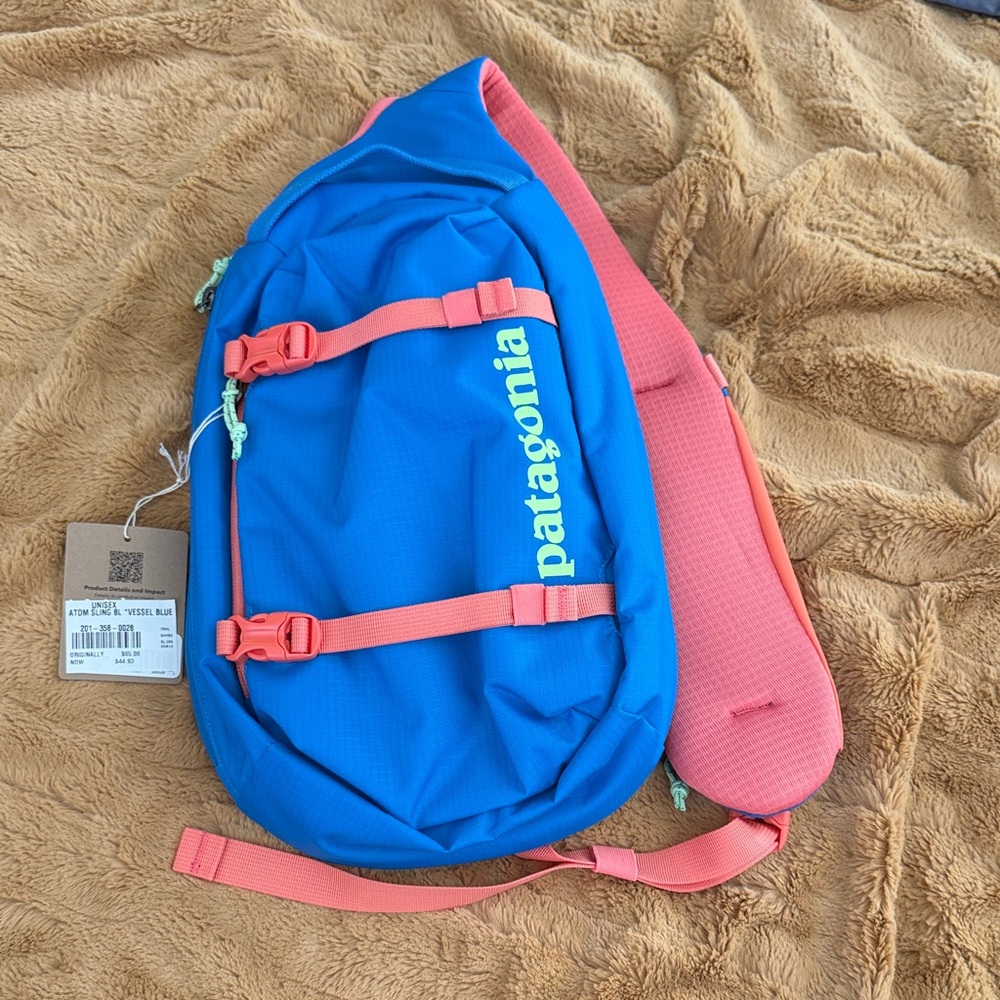 Patagonia Blue and Coral Backpack